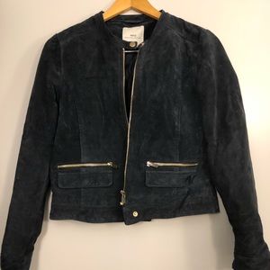 Mango navy suede jacket